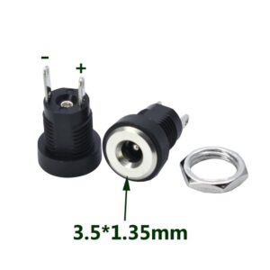 5x Conector corriente DC-022B Jack Power HEMBRA 3.5×1.3mm Panel chasis tuerca