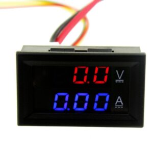 Voltimetro Amperimetro 100v 10a Digital Dc Rojo Azul