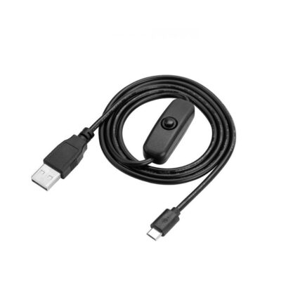 Cable de Alimentación USB-A a MICRO USB-B con Interruptor ON/OFF para Raspberry Pi y Dispositivos