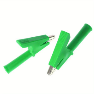 Pinza Cocodrilo Aislada para Conector Banana de 4 mm Verde
