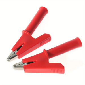 Pinza Cocodrilo Aislada para Conector Banana de 4 mm Rojo