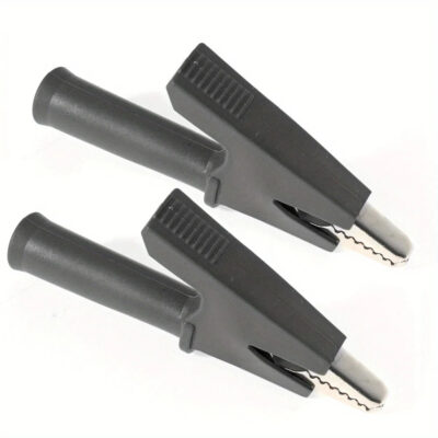 Pinza cocodrilo aislada para conector banana 4mm Negro