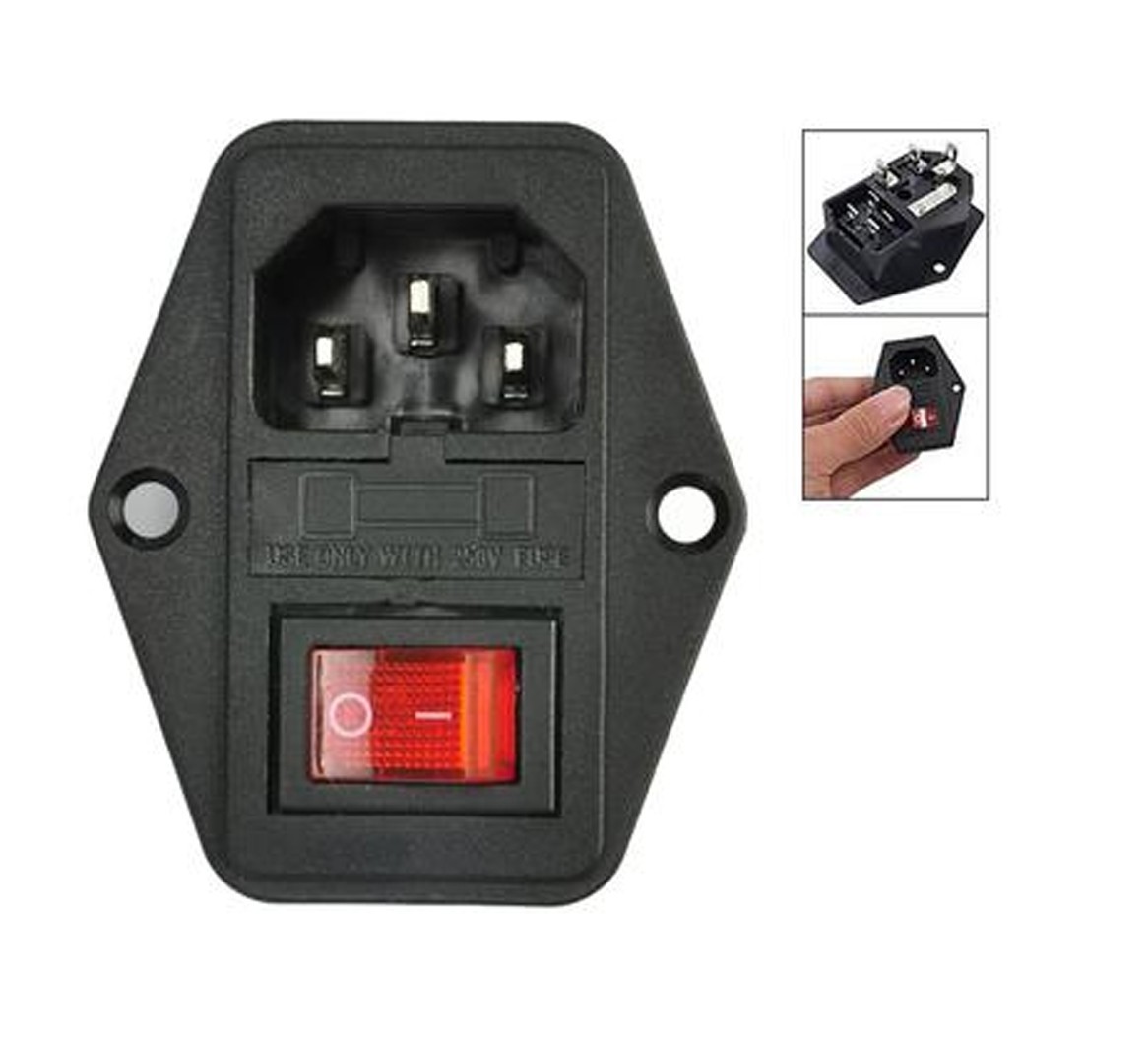 Conector 220v Panel Tipo C14 Interruptor Fusible Arduino Impresora 3d - Imagen 3