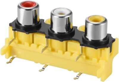Conector Triple RCA hembra soldar panel
