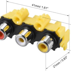 Conector Triple RCA hembra soldar panel