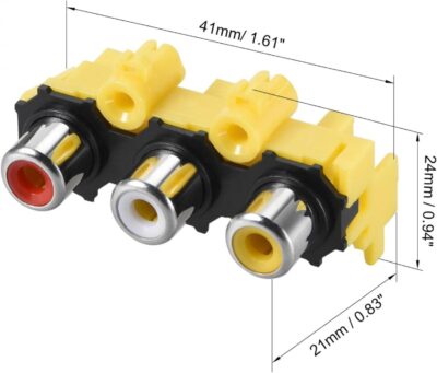 Conector Triple RCA hembra soldar panel - Imagen 2