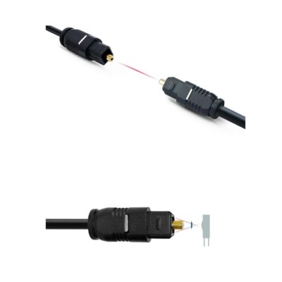 CABLE TOSLINK AUDIO DIGITAL FIBRA OPTICA 2M  MACHO PARA DVD PS4 XBOX 360 NEGRO - Imagen 3