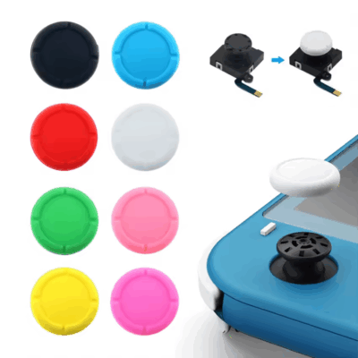 2x GRIPS JOYSTICK NINTENDO SWITCH / SWITCH LITE GOMA PROTECTOR AZUL - Imagen 3