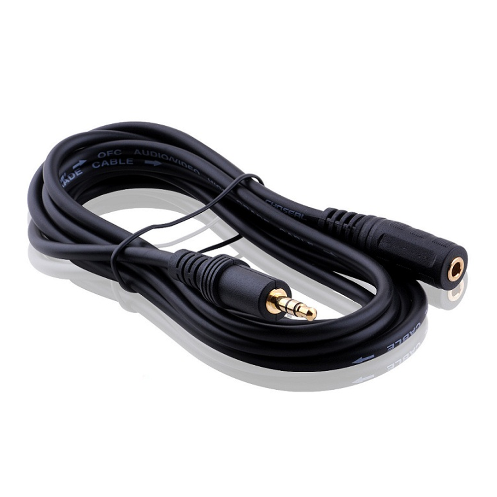 CABLE ALARGADOR AUDIO JACK 3,5mm (macho - hembra) AURICULARES 1,5m