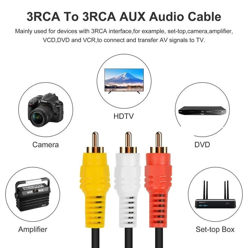 Cable RCA de audio/vídeo 3 RCA a 3 RCA - Imagen 4