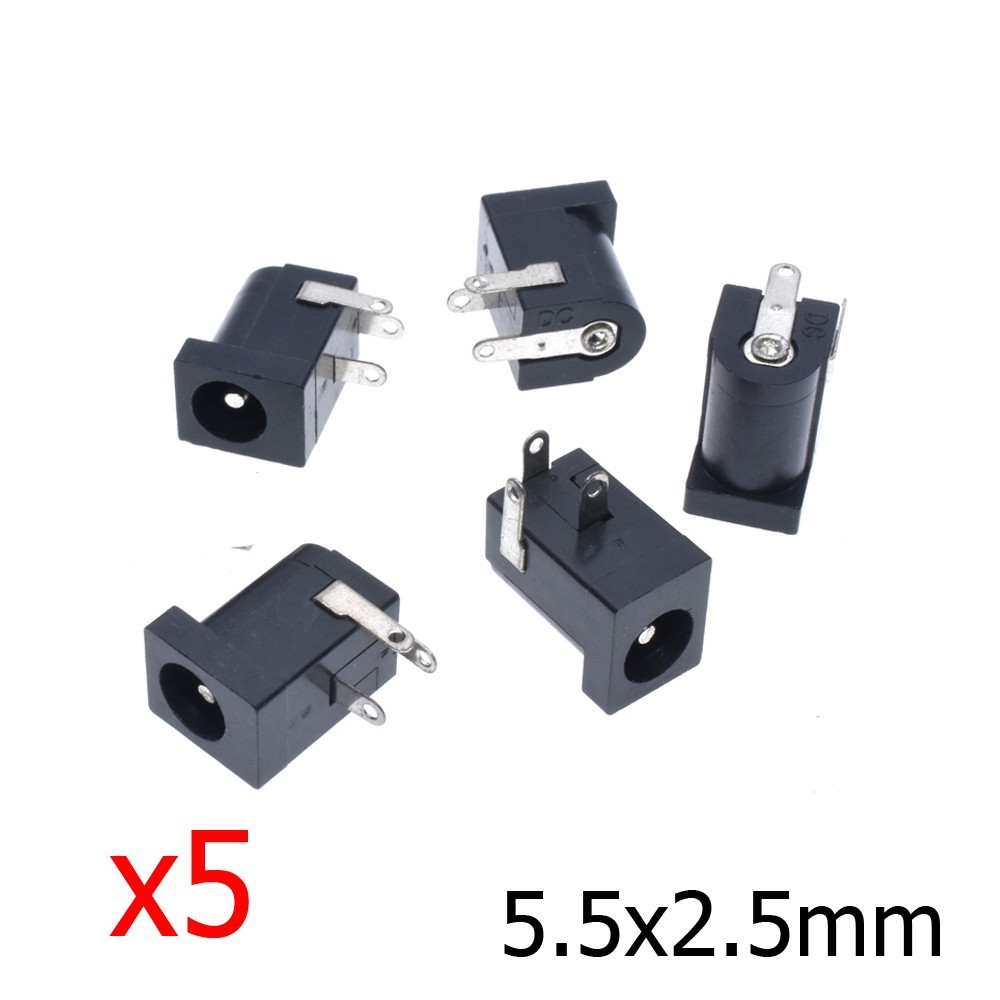 5X CONECTOR DC JACK HEMBRA 5.5 X 2.5mm - Imagen 3