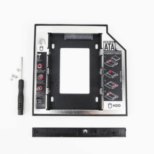 Adaptador disco duro 2.5″ SDD HDD 7,00mm a unidad optica 9,5mm Portatil + DESTORNILLADOR