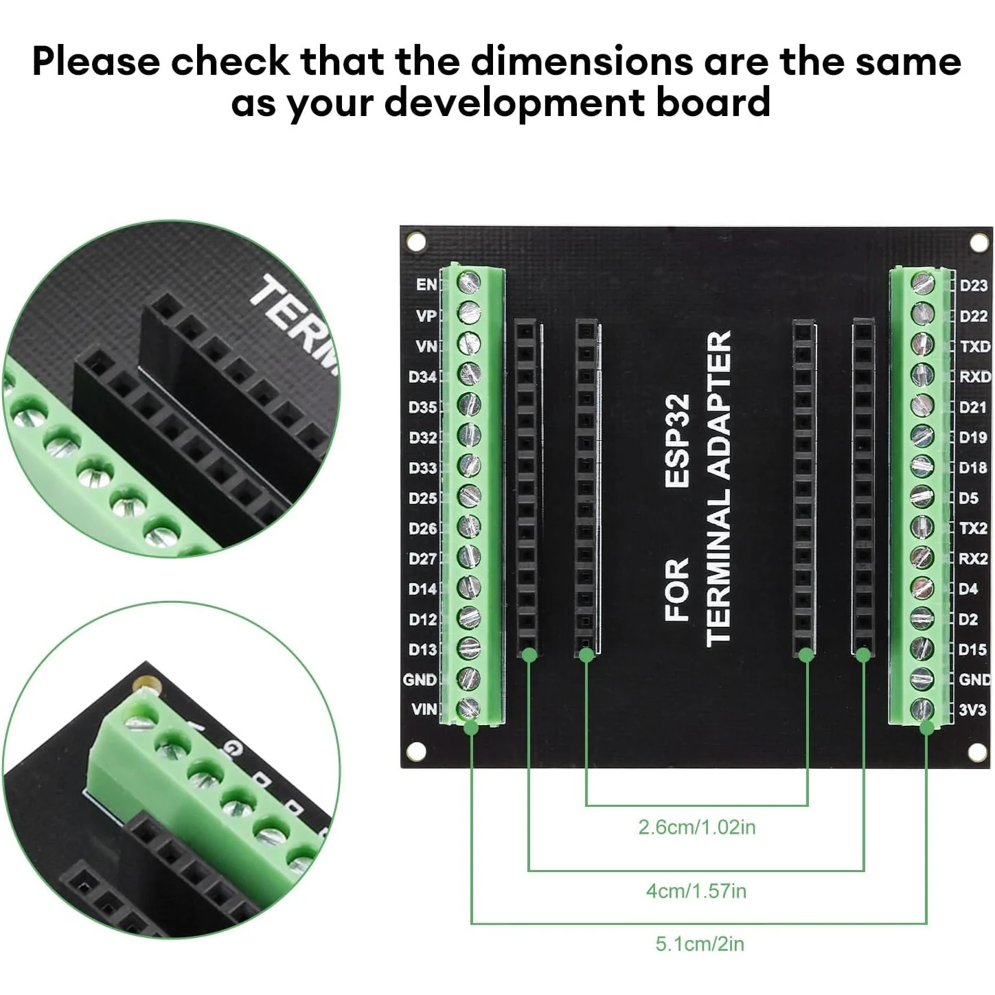 Placa de Expansión Screw Shield para ESP32 de 30 Pines - Imagen 4