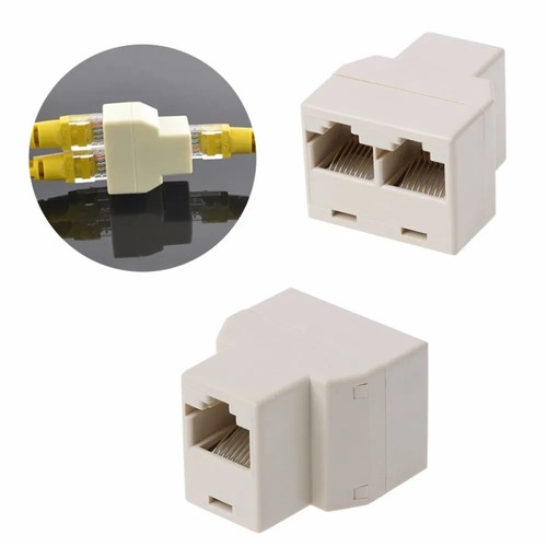 Adaptador de cable Ethernet RJ45 divisor de cable 1 en 2 CAT 5/CAT 6 LAN - Imagen 2