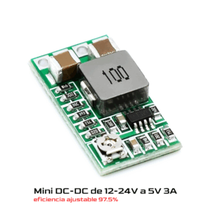 Mini DC-DC de 12-24V a 5V 3A módulo reductor potencia convertidor eficiencia ajustable 97.5%