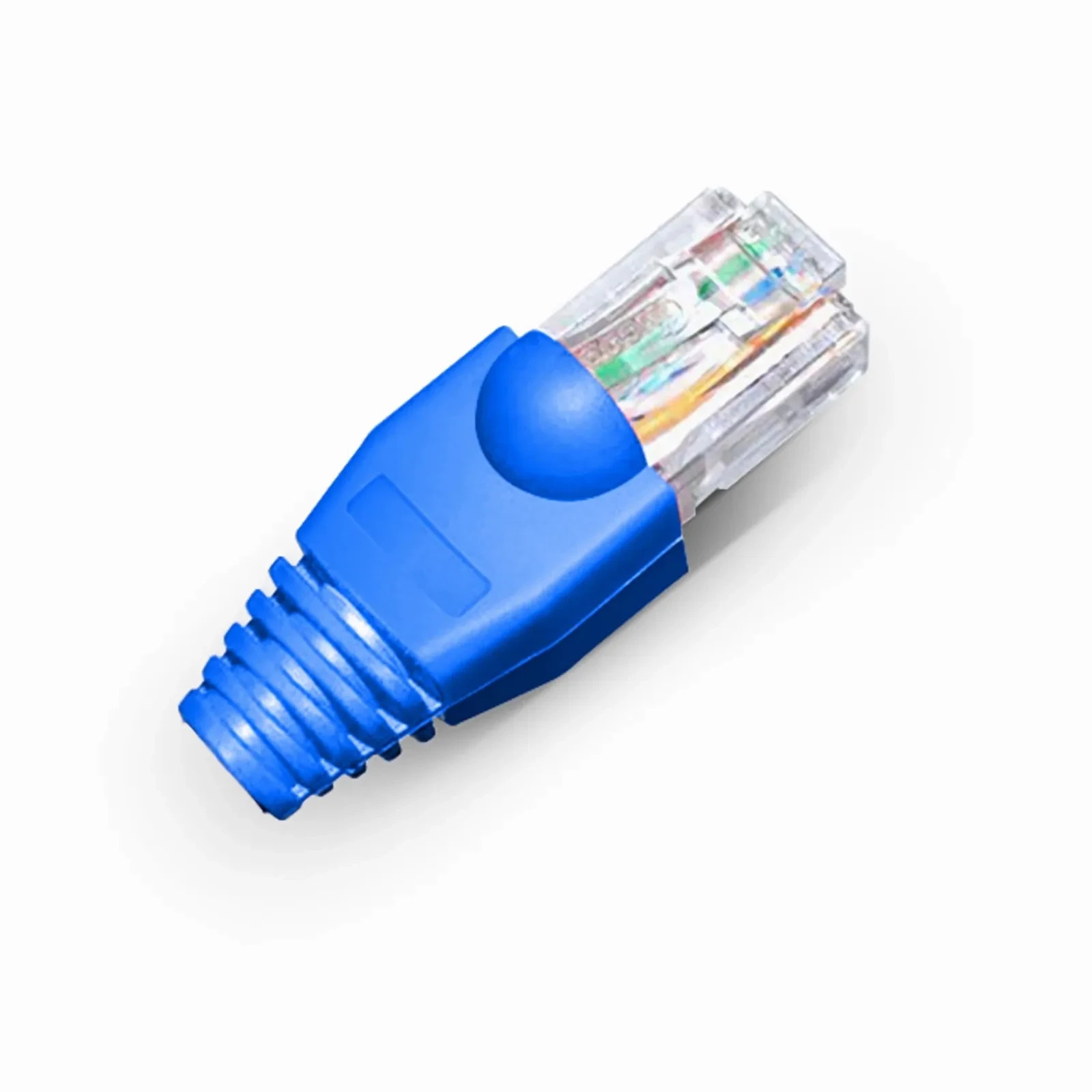 10x Pack Fundas Conectores Ethernet RJ45 de Red, Alta Calidad Clavija Azul - Imagen 3