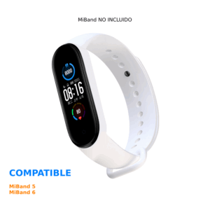 Correa Recambio Pulsera Actividad Xiaomi Mi band 5 Y 6 Smartwatch Reloj BLANCO
