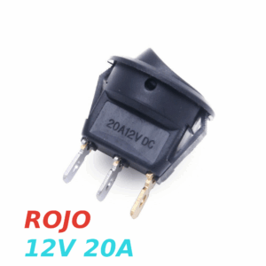 IInterruptor ON OFF con luz LED Redondo rectangular 20mm SPST 12V 20A ROJO