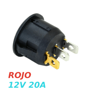IInterruptor ON OFF con luz LED Redondo 20mm SPST 12V 20A ROJO
