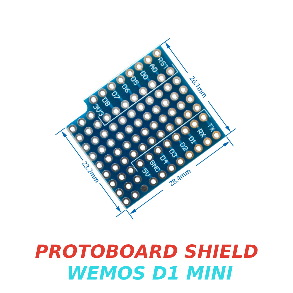 Modulo Shield Protoboard doble cara para Wemos D1 mini ESP8266 - Imagen 4