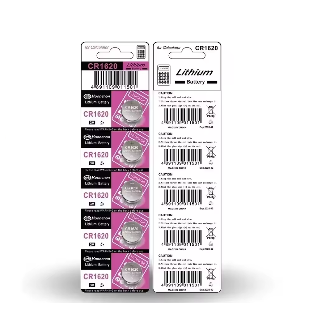 5x Pila boton bateria original Litio CR1620 3V DL1620 ER1620 GPR1620 Koonenda - Imagen 2