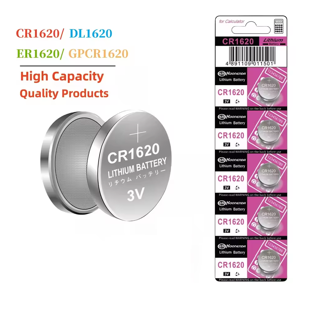 5x Pila boton bateria original Litio CR1620 3V DL1620 ER1620 GPR1620 Koonenda - Imagen 3