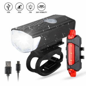 Luz LED trasera delantera bicicleta con reflectante bateria interna waterproof