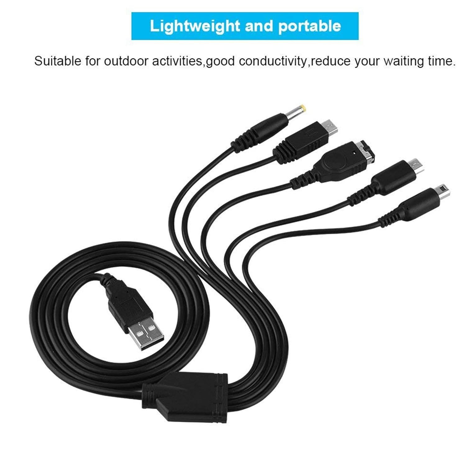 5 en 1 Cable de Carga USB psp / ndsl / 3ds / gba sp / nds Cargador 115cm REF2133 - Imagen 6