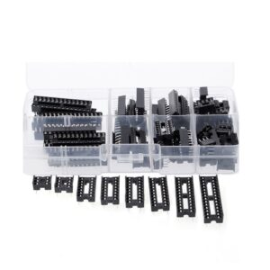KIT 66 zocalos DIP 6, 8, 14, 16, 18, 20, 24 y 28 pines+ CAJA
