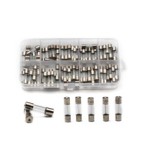 KIT 100 fusibles 5×20 10 valores + Caja 0.2A 0.5A 1A 2A 3A 5A 8A 10A 20A