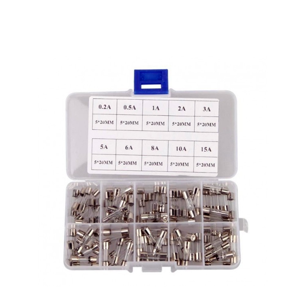 KIT 100 fusibles 5x20 10 valores + Caja 0.2A 0.5A 1A 2A 3A 5A 8A 10A 20A - Imagen 2
