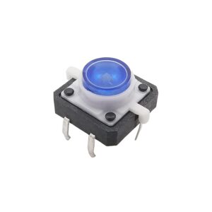 Pulsador interruptor momentaneo NO 12x12x7mm con LED AZUL