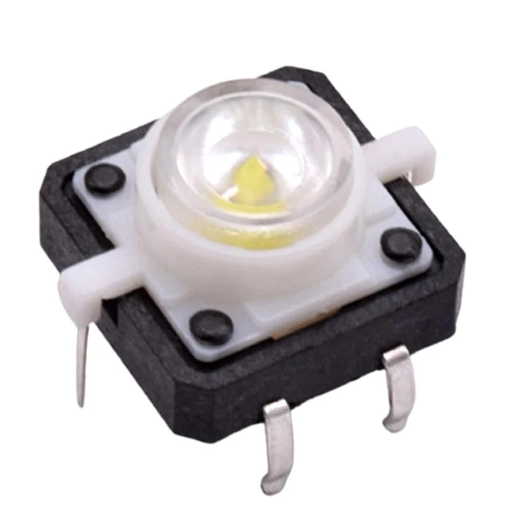Pulsador interruptor momentaneo NO 12x12x7mm con LED BLANCO