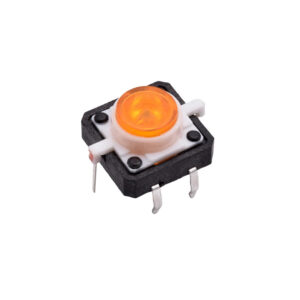 Pulsador interruptor momentaneo NO 12x12x7mm con LED NARANJA