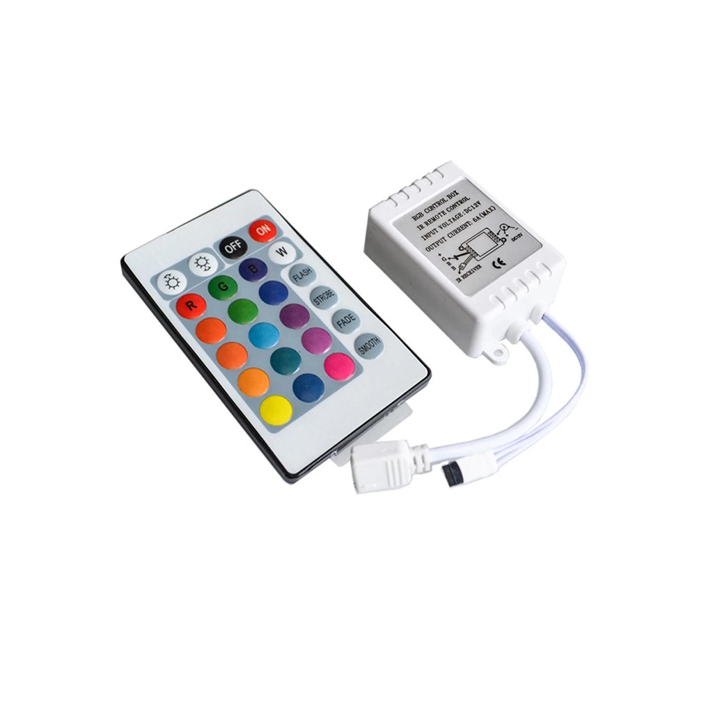 Controlador infrarrojo IR RF de 24 teclas para tira de LED RGB 3528/2835/5050 12V 24 teclas