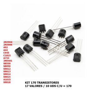 Kit 170 transitores NPN PNP TO-92  Bipolar Surtido 17 valores