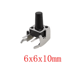 10X PULSADOR TACTIL MICRO INTERRUPTOR ANGULO RECTO CON STENT SOPORTE 6X6X10MM