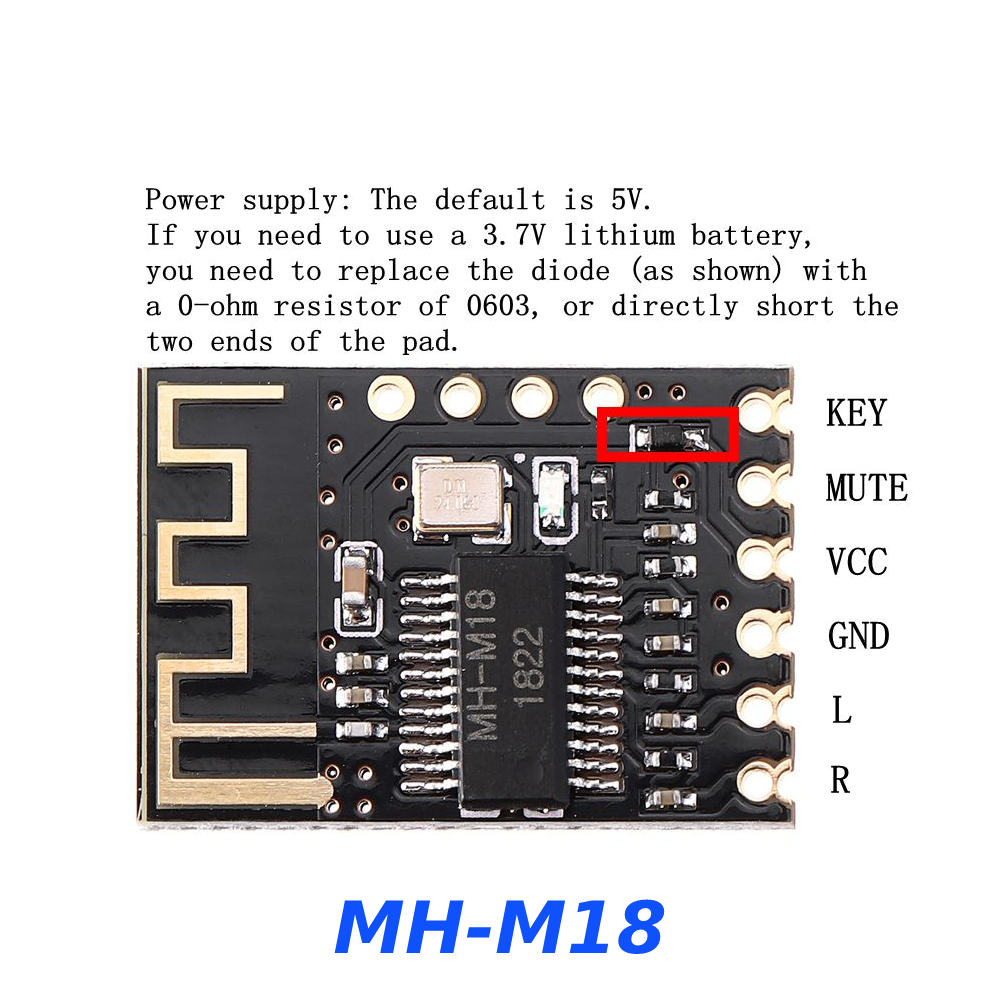 Modulo Inalambrico Receptor De Audio Bluetooth MP3 MH-M18 HIFI BLT 4.2 Estereo - Imagen 3