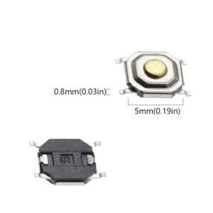 20x Micro pulsador plano SMD 4x4x1,5mm SPST NO