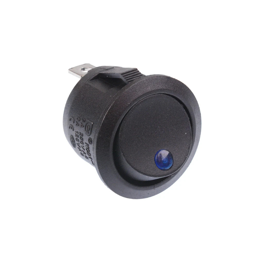 IInterruptor ON OFF con luz LED Redondo 20mm SPST 12V 20A AZUL