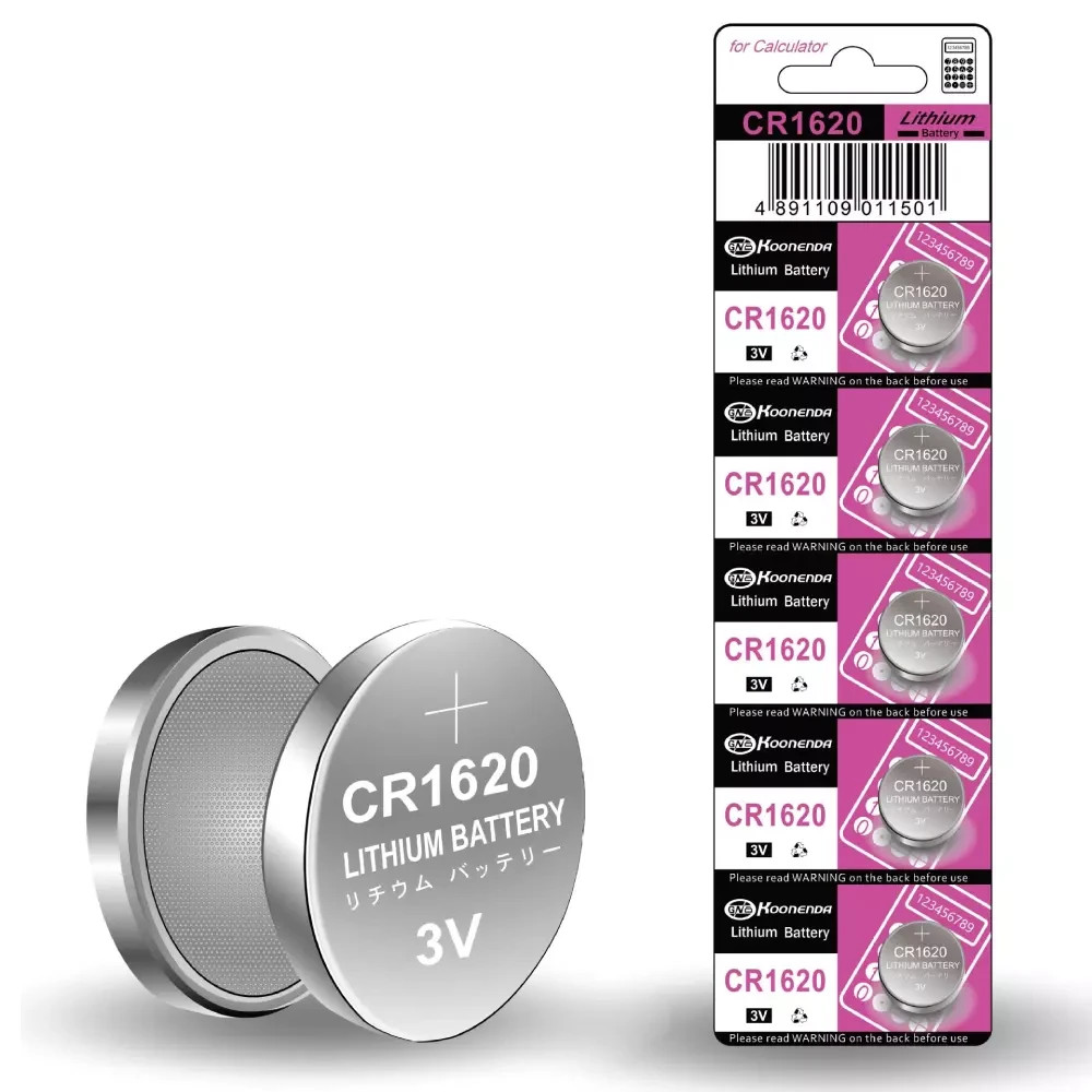 5x Pila boton bateria original Litio CR1620 3V DL1620 ER1620 GPR1620 Koonenda