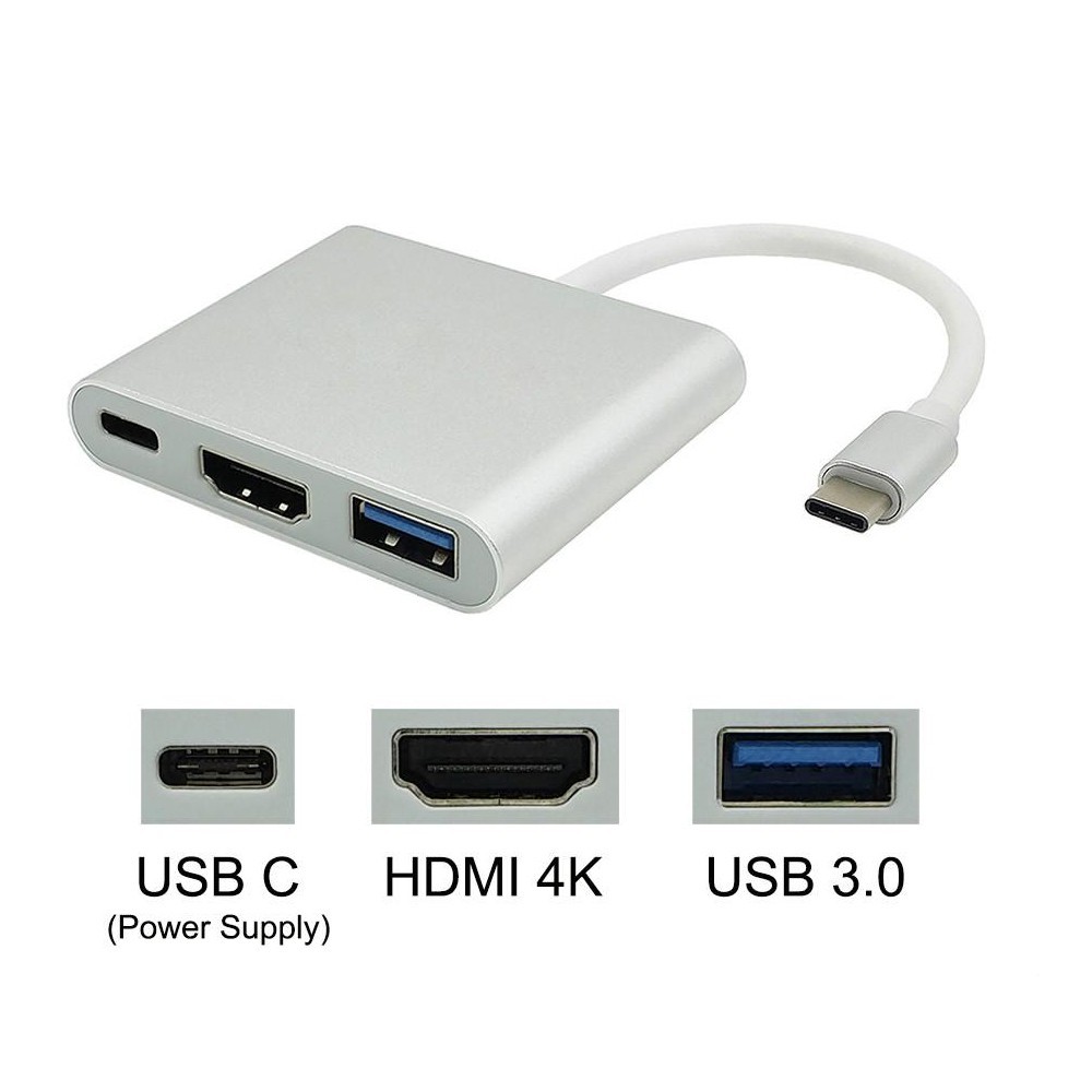 USB C a HDMI Adaptador 4K + USB 3.0 + Carga PD Tipo C - Imagen 2
