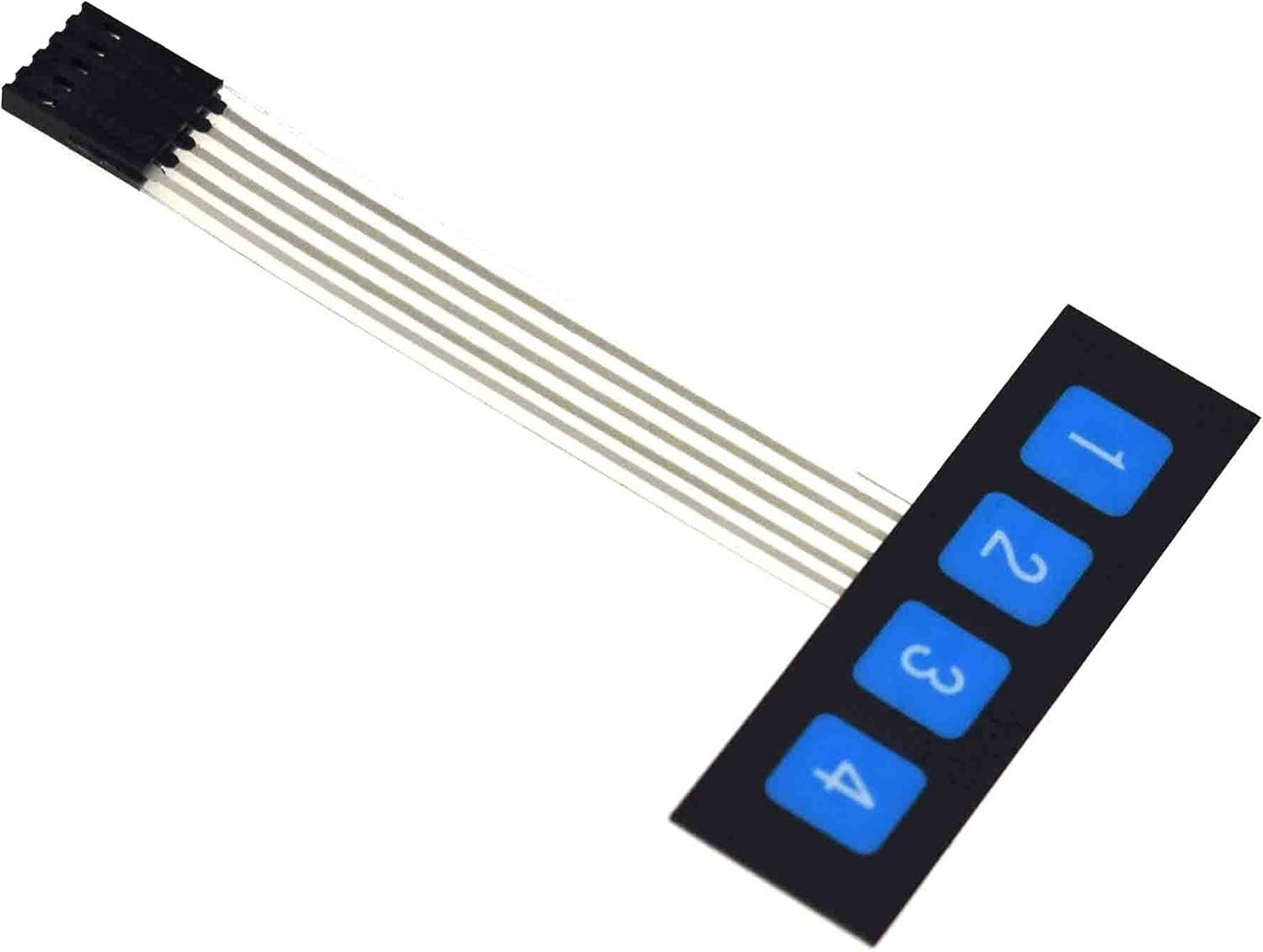 TECLADO MEMBRANA 1x4 teclas con adhesivo - Matrix Keypad Keyboard Key Arduino - Imagen 2
