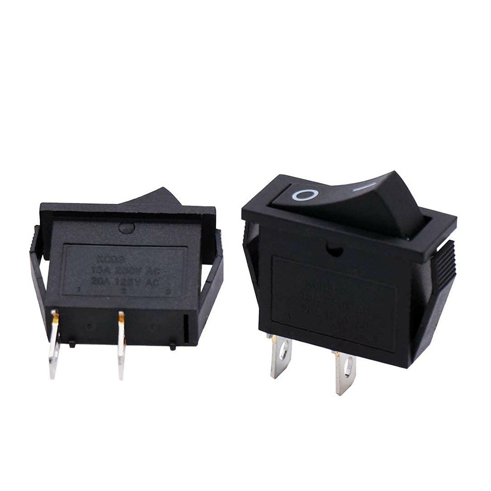 Interruptor basculante SPDT 2 pines y 2 posiciones encendido/apagado KCD3 Negro