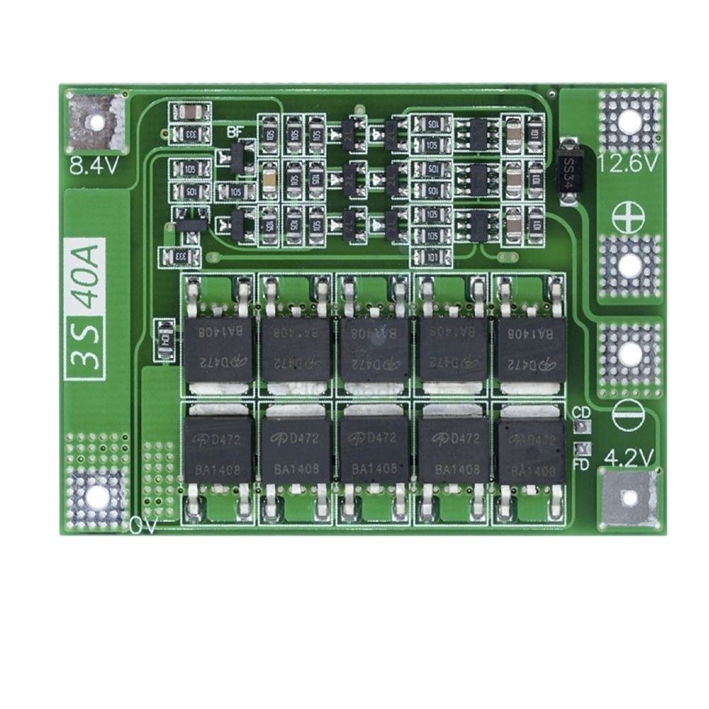 BMS 3s 40A (Enhanced) Modulo proteccion bateria litio 18650 12.6V