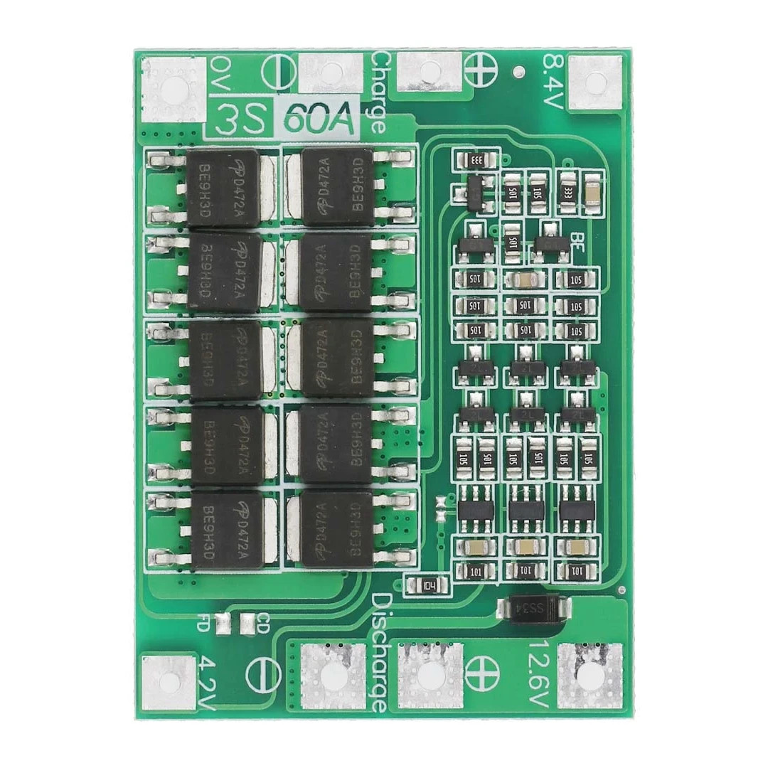 BMS 3s 60A (Enhanced edition) Modulo proteccion bateria litio 18650 12.6V