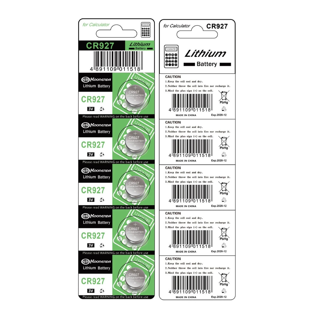 5x Pila de boton bateria original Litio CR927 3V Koonenda - Imagen 2