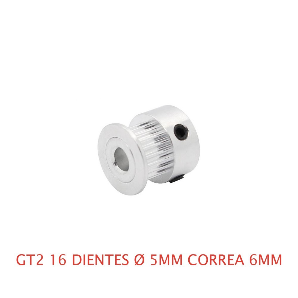1x GT2 POLEA DENTADA 16 DIENTES ORIFICIO 5 MM CORREA 6 MM IMPRESORA 3D CNC - Imagen 2