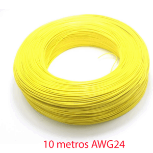 10 METROS Cable AWG24 AMARILLO trenzado