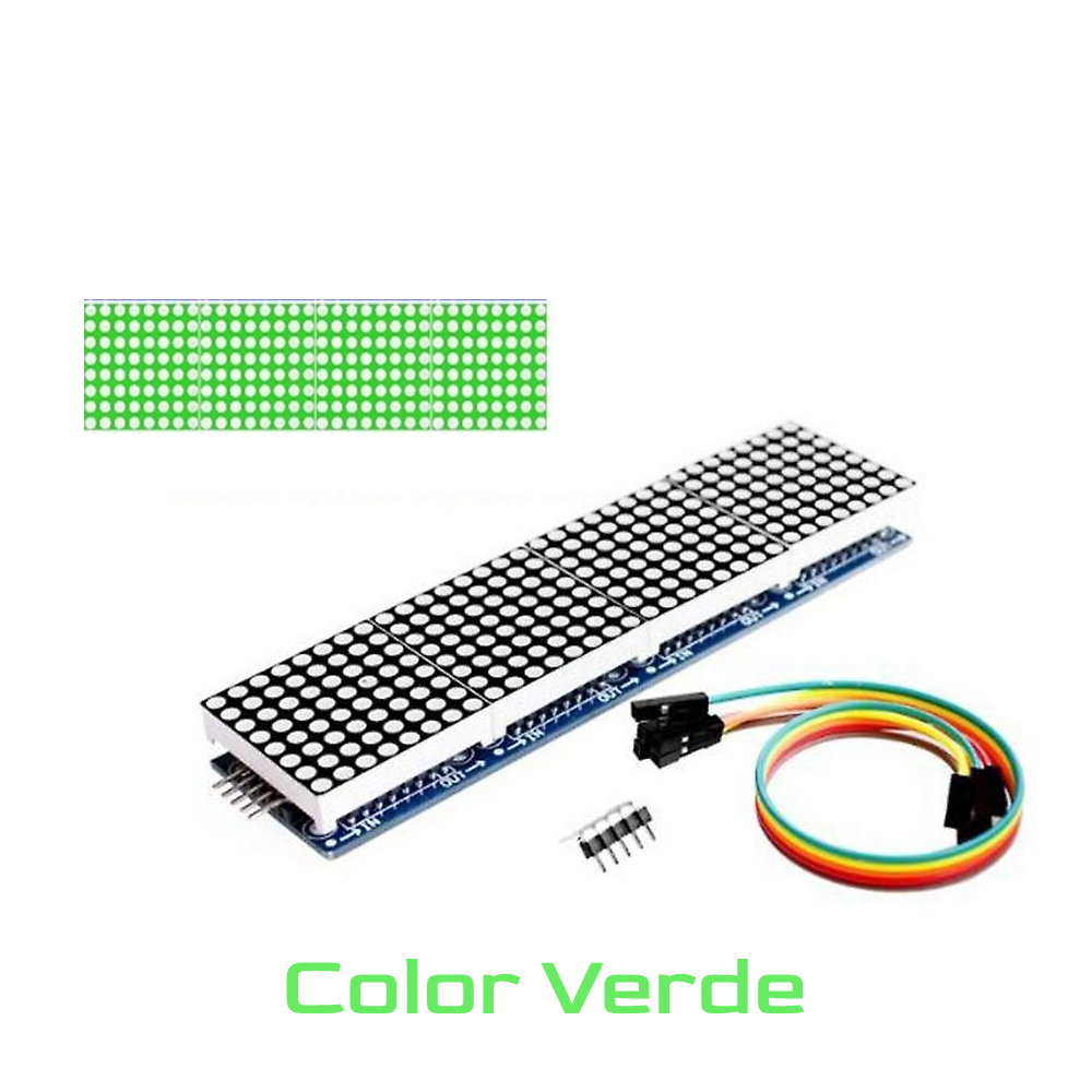 Modulo 4 en 1 MAX7219 Matriz LED 8x8 VERDE matrix 256 led Dot Matrix - Imagen 5